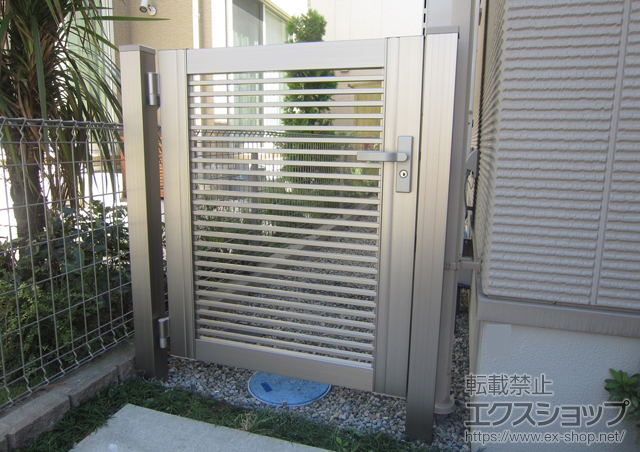 兵庫県神戸市のの門扉 プリレオ R1型 片開き 柱使用 施工例