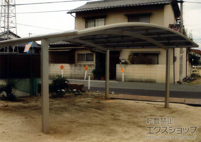 岡山県岡山市ののカーポート プレシオスポート ワイド 積雪〜20cm対応 施工例