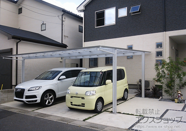 埼玉県越谷市ののカーポート アーキデュオ ワイド  積雪〜20cm対応 施工例