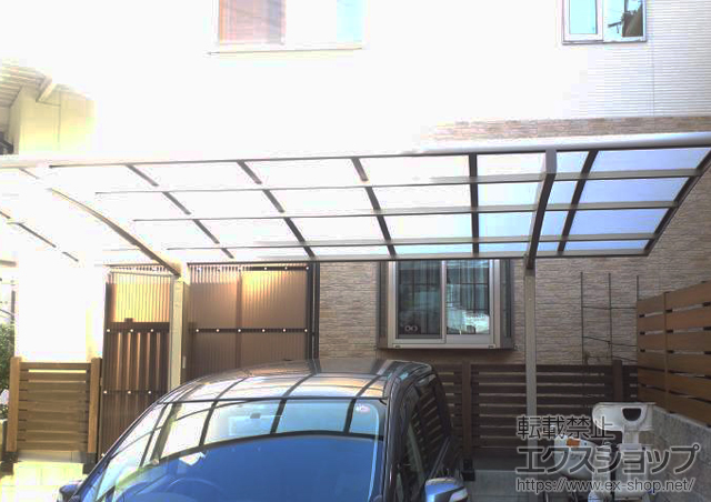 福岡県福岡市のLIXIL リクシル（トステム）のカーポート カーブポートシグマIII 積雪〜30cm対応 施工例