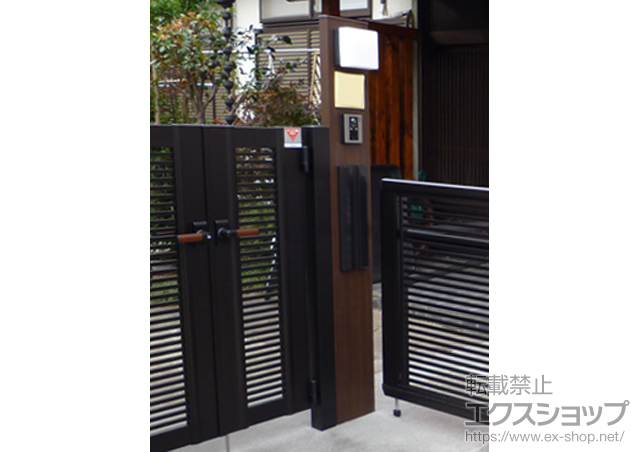 東京都東大和市のの機能門柱・ポスト シンプルモダン機能門柱1型 ＜独立仕様＞ 12NLセット 施工例