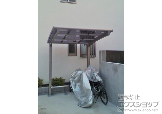 東京都小金井市のLIXIL リクシル（トステム）のカーポート カーブパークシグマIII オープンタイプ 積雪〜30cm対応+輪止め 施工例