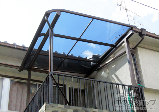 京都府宇治市ののバルコニー・ベランダ屋根 プレシオステラス R型 屋根タイプ 単体?積雪〜20cm対応 施工例