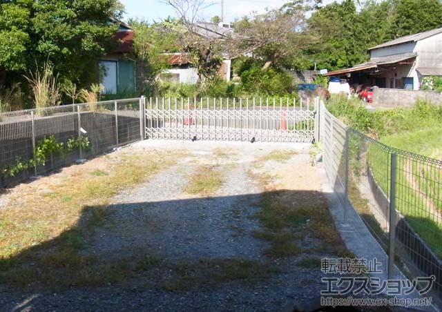 福岡県嘉穂郡桂川町ののフェンス・柵 イーネットフェンス1F型 自由柱タイプ 施工例
