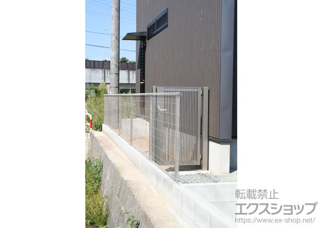熊本県熊本市東区ののフェンス・柵 イーネットフェンス1F型 自由柱タイプ 施工例