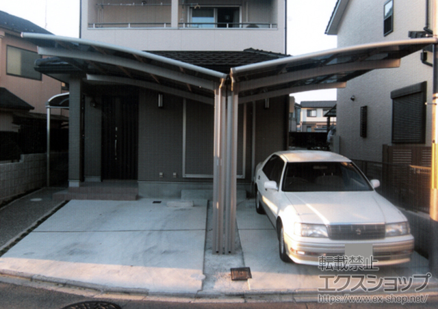 京都府京都市のLIXIL リクシル（トステム）のカーポート カーブポートシグマIII Y合掌 積雪〜30?対応 施工例