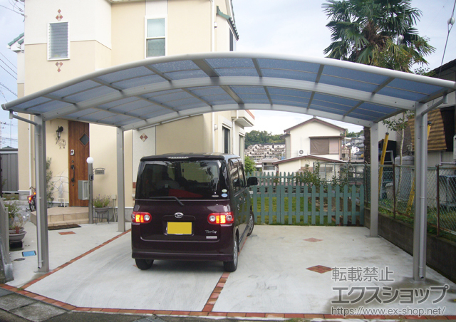 神奈川県秦野市ののカーポート レイナツインポート 積雪〜20cm対応＋屋根ふき材補強部品 施工例