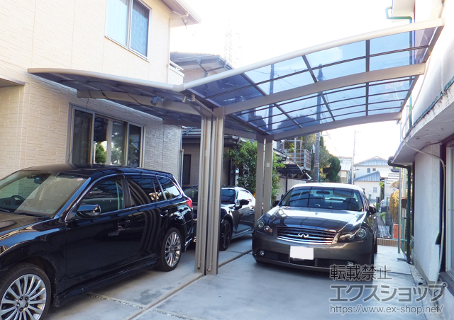 静岡県三島市のLIXIL リクシル（トステム）のカーポート カーブポートシグマIII Y合掌 積雪〜20cm対応 施工例