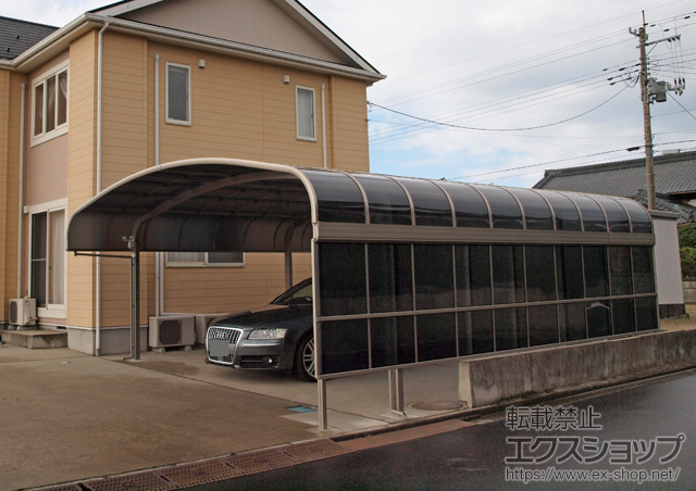新潟県北蒲原郡聖籠町のLIXIL リクシル（トステム）のカーポート テールポートシグマIII ワイド 延長 積雪〜20cm対応 施工例