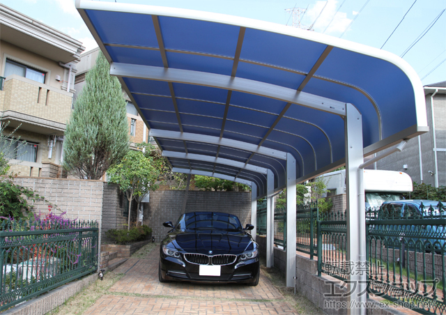 愛知県日進市ののカーポート レイナキャップポート 縦連棟 積雪〜20cm対応 施工例