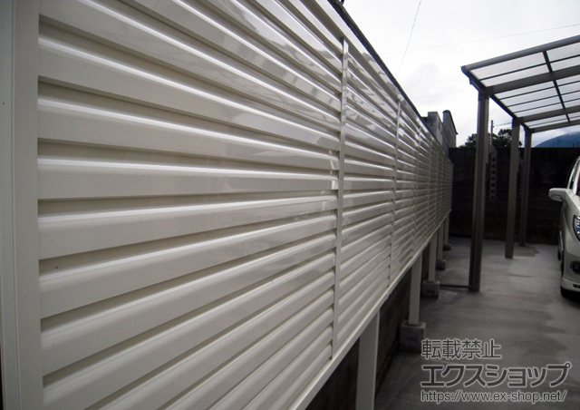 福島県郡山市ののフェンス・柵 プリレオR5型フェンス 多段柱タイプ 施工例