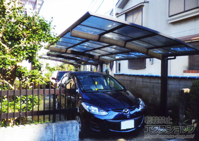 京都府京都市伏見区ののカーポート プレシオスポート 積雪〜20cm対応＋収納式物干し 2本入 施工例