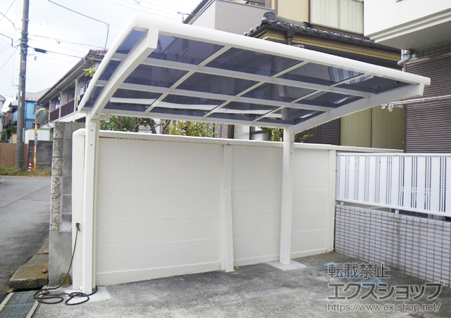 東京都東村山市のLIXIL リクシル（トステム）のサイクルポート・駐輪場 カーブポートシグマIII ミニ 積雪〜20cm対応 施工例