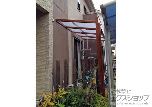 熊本県熊本市ののテラス屋根 Gルーフ テラスタイプ 単体仕様 積雪〜20cm対応+ライザーテラスII 吊り下げ物干し ロング 2本入 施工例
