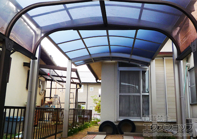 岡山県瀬戸内市ののカーポート レイナワンポート 積雪〜20cm対応＋ 屋根ふき補強部材　1セット 施工例