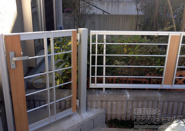 神奈川県横浜市のの門扉 ライフモダンII BP型 複合色 片開き 柱使用 施工例