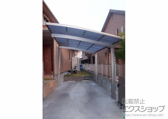 山口県周南市のLIXIL リクシル（トステム）のカーポート カーブポートシグマIII 積雪〜20cm対応＋カーブポートシグマIII 着脱式サポート 施工例