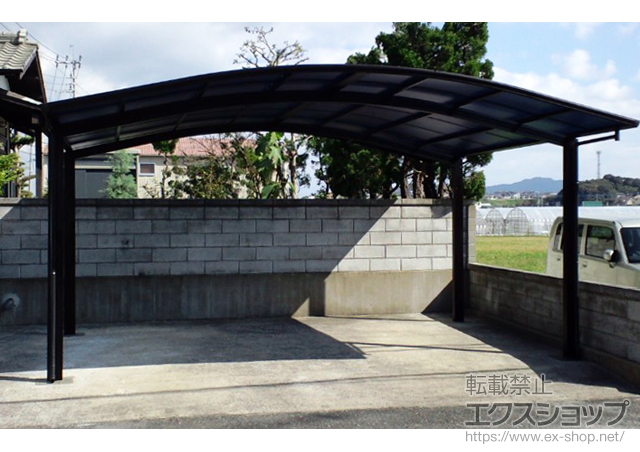 福岡県糸島市ののカーポート プレシオスポート ワイド 積雪〜20cm対応 施工例