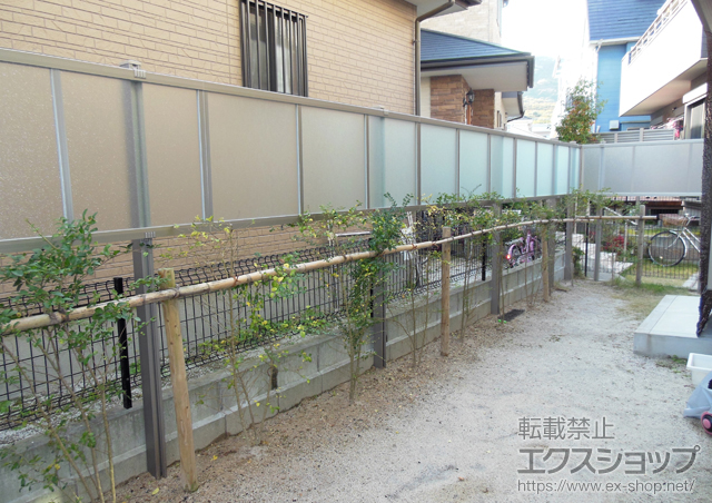 福岡県福岡市ののフェンス・柵 シャレオRP型フェンス 多段柱タイプ 施工例