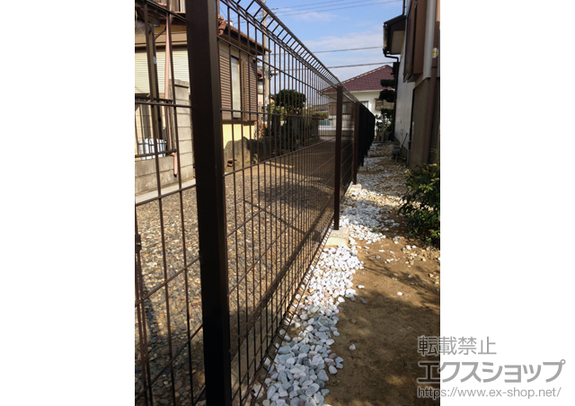 千葉県市原市ののフェンス・柵 イーネットフェンス1F型 自由柱タイプ 施工例