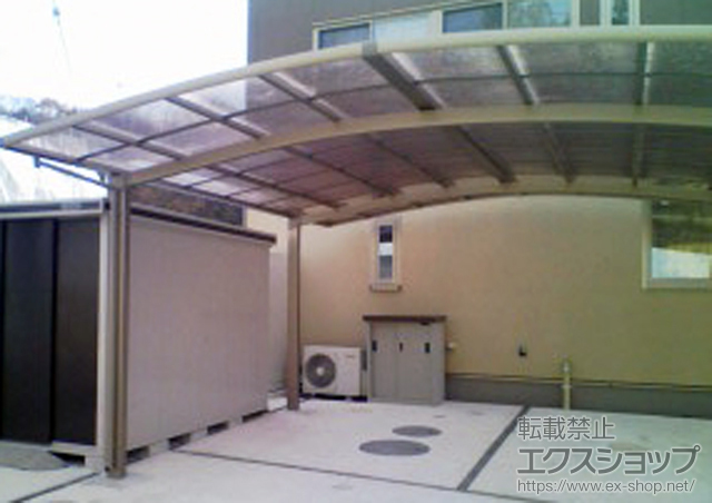 静岡県三島市のLIXIL リクシル（トステム）のカーポート カーブポートシグマIII ワイド 積雪〜30cm対応 施工例