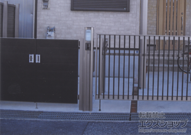 兵庫県神戸市のの門扉 ライフモダンIIYA型門扉 両開き 柱使用 施工例