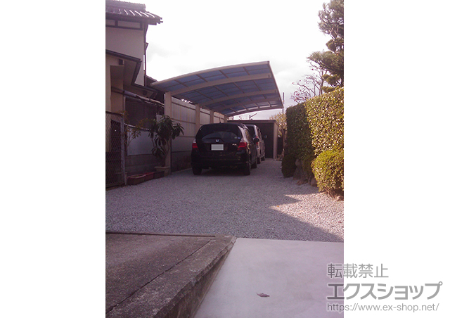 京都府亀岡市ののカーポート レイナポート 縦連棟 積雪〜20cm対応+レイナポート 着脱式サポート 施工例