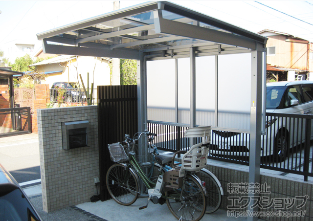 神奈川県平塚市ののカーポート マイリッシュデラックス マテリアルカラー 前上がり 積雪〜20cm対応＋側面パネル 施工例