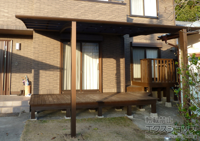 宮崎県東諸県郡綾町ののカーポート レイナポート 積雪〜20ｃｍ対応+水平式物干し（テラス柱用） 施工例