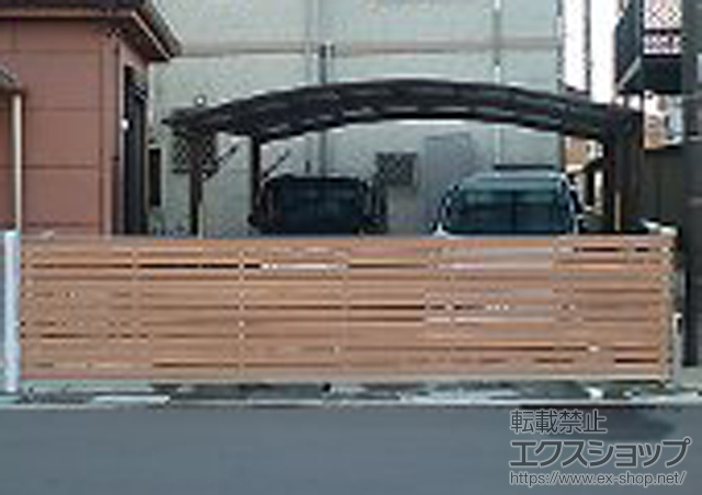 埼玉県吉川市ののカーゲート ワイドオーバードアS5型 電動式 施工例