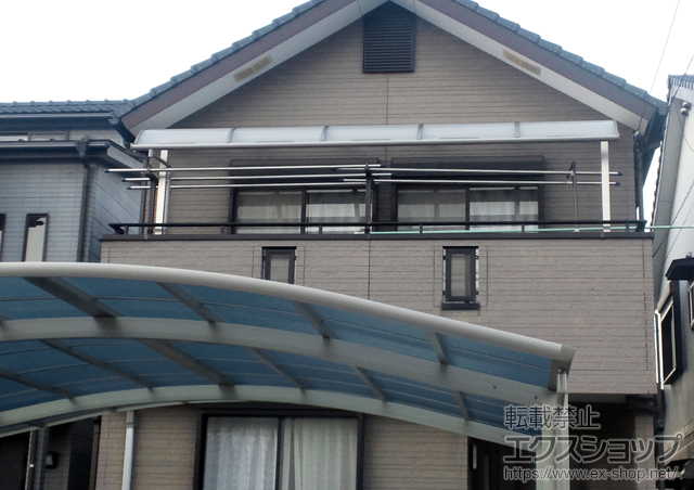 愛知県名古屋市のLIXIL リクシル（トステム）のバルコニー・ベランダ屋根 ライザーテラスII R型 屋根タイプ 単体 積雪〜20cm対応 施工例