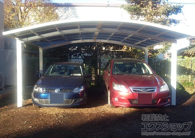 神奈川県舞鶴市のLIXIL リクシル(トステム)のカーポート レイナツインポート 積雪〜20cm対応 施工例