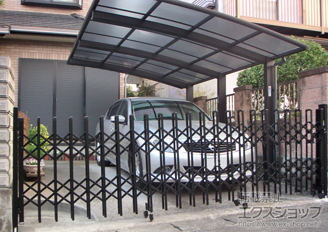 神奈川県横浜市栄区ののカーゲート トリップゲート 傾斜地専用型 ノンレール 片開き 施工例