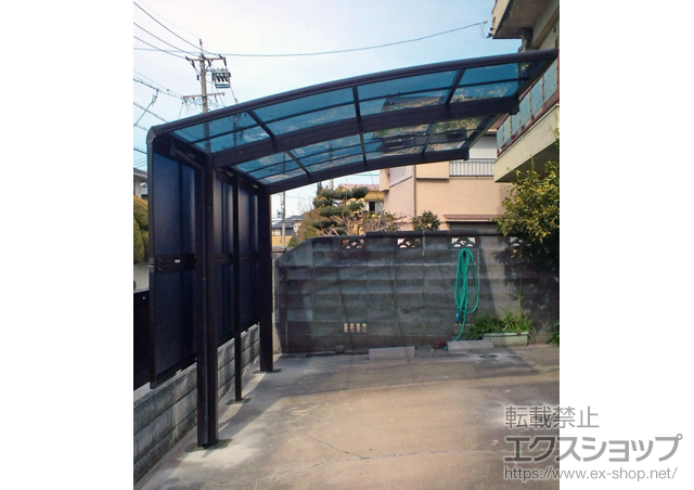 愛知県名古屋市ののカーポート プレシオスポート 積雪〜20cm対応＋サイドパネル 51-17H＋着脱式補助柱　2本 施工例