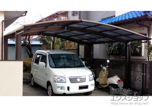 東京都武蔵村山市のLIXIL リクシル(新日軽)のカーポート ファインポートII R 積雪〜20cm対応 施工例