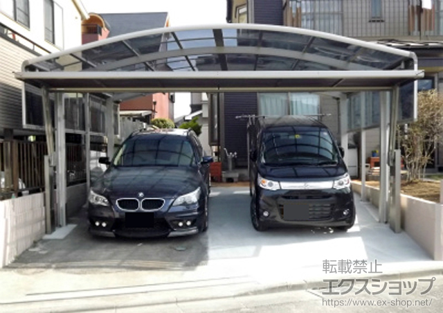 埼玉県さいたま市ののカーポート レイナツインポート 積雪〜20cm対応+＜両側＞サイドパネル 施工例