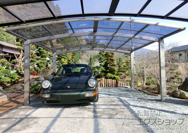 福島県田村市のLIXIL リクシル（トステム）のカーポート カーブポートシグマIII ワイド 積雪〜30cm対応 施工例