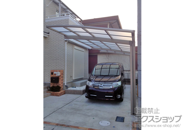 千葉県松戸市のLIXIL リクシル（トステム）のカーポート カーブポートシグマIII 延長 積雪〜30cm対応 施工例
