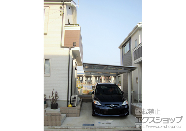 神奈川県横浜市ののカーポート マイリッシュデラックス 前上がり マテリアルカラー 積雪〜20cm対応 施工例