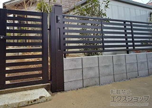 茨城県龍ケ崎市ののフェンス・柵 カムフィX　5型フェンス フリー支柱タイプ 施工例