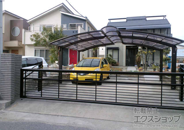 愛知県あま市ののカーゲート エクスラインアップゲート ワイド 1型 手動式 施工例