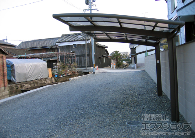 岡山県岡山市のLIXIL リクシル（トステム）のカーポート カーブポートシグマIII 積雪〜20cm対応 施工例