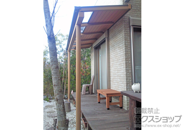 大分県大分市ののテラス屋根 樹の木テラス 移動桁タイプ(丸雨樋仕様) 積雪〜20cm対応＋内面化粧材 2.5間用 施工例