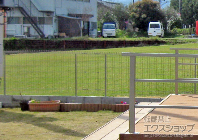静岡県裾野市ののフェンス・柵 メッシュフェンス G10-R フリー支柱タイプ 施工例