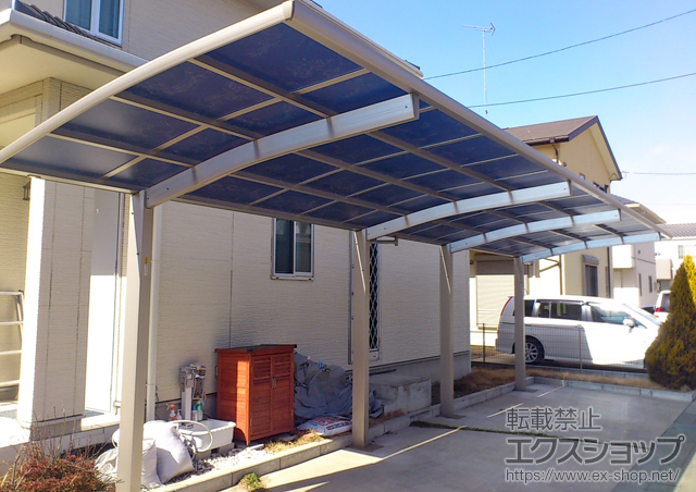 茨城県土浦市ののカーポート プレシオスポート 縦連棟 積雪〜20cm対応 施工例