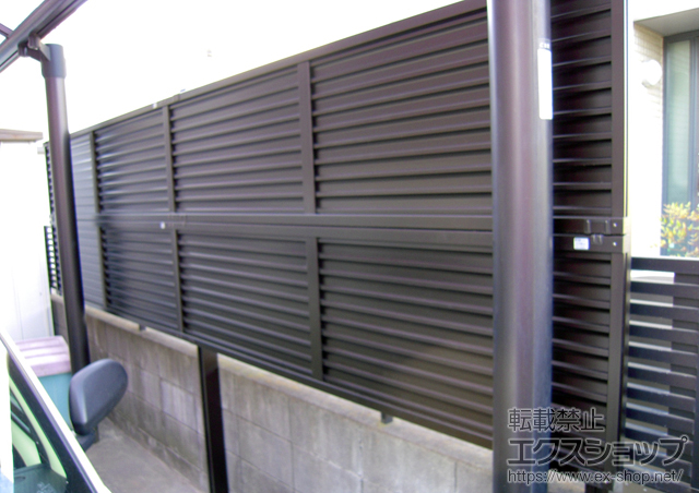 埼玉県さいたま市ののフェンス・柵 プリレオR5型フェンス 多段柱施工 施工例