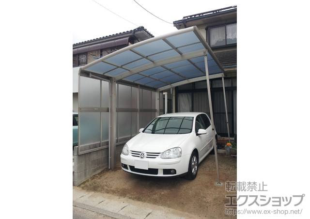 岡山県岡山市ののカーポート レイナポート 積雪〜20cm対応+レイナポート用サイドパネル 施工例