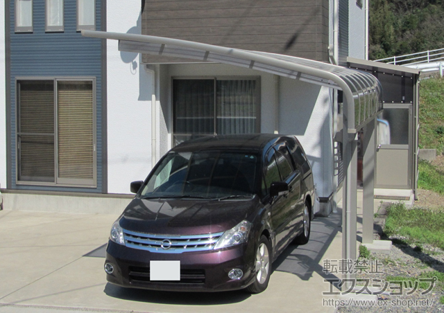 島根県浜田市ののカーポート レイナキャップポート 積雪〜20cm対応+水平式物干し 2本入 施工例