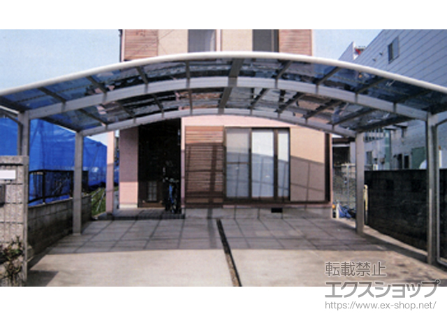 静岡県静岡市ののカーポート レイナツインポート 積雪〜20cm対応+屋根ふき補強部品2セット 施工例