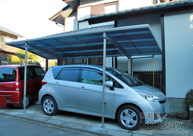 東京都日野市ののカーポート プレシオスポート 積雪〜20cm対応＋着脱式補助柱　2本入 施工例